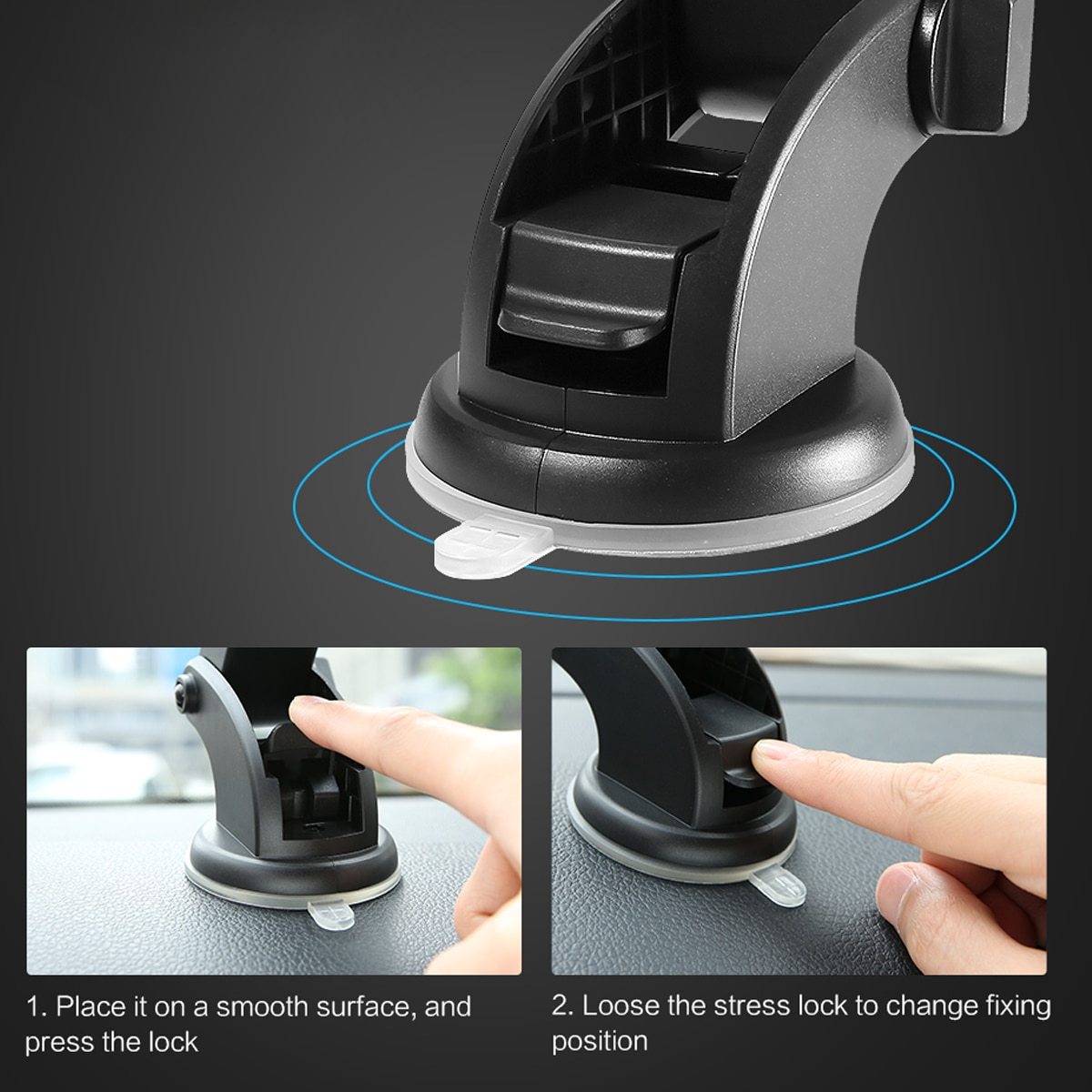 Universelle Handyhalterung fürs Auto – Teleskoparm mit Saugnapf (360° verstellbar)
