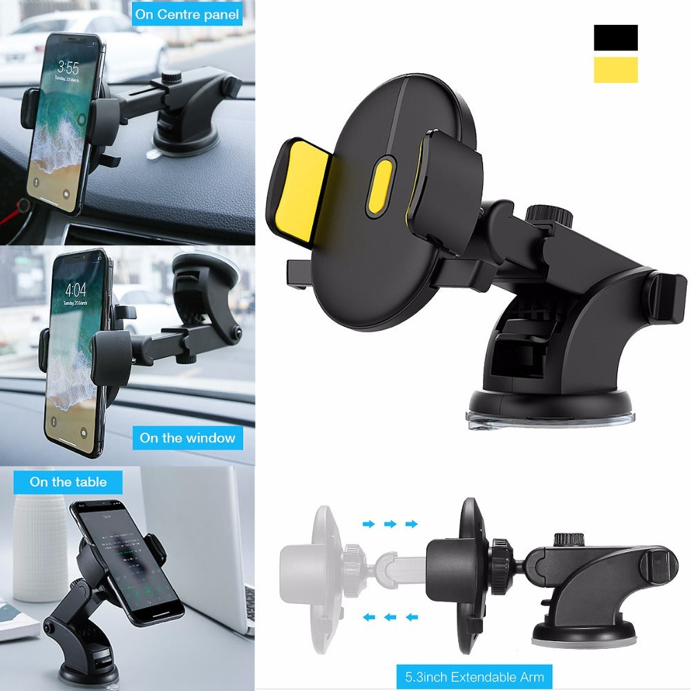 Universelle Handyhalterung fürs Auto – Teleskoparm mit Saugnapf (360° verstellbar)